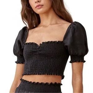 Reformation 100% linen cropped top